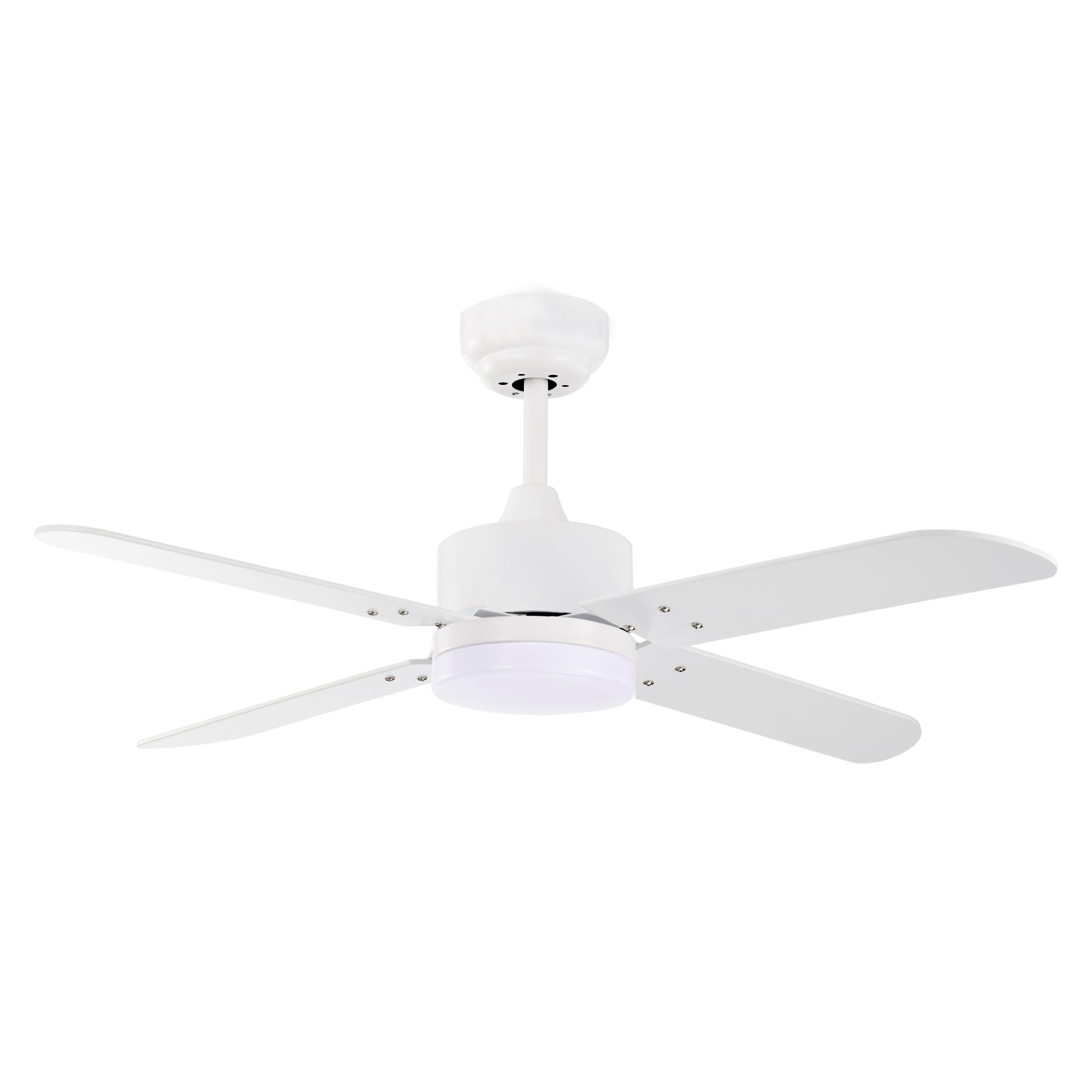 VENTILADOR DC KENIA, 4 ASPAS REVERSIBLES, LUZ LED