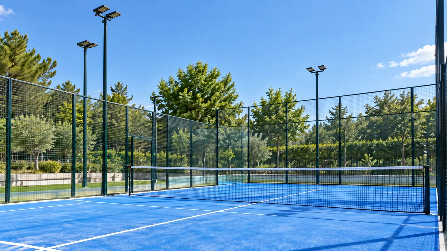 Pista deportiva municipal al aire libre preparada para reserva y acceso regulado.