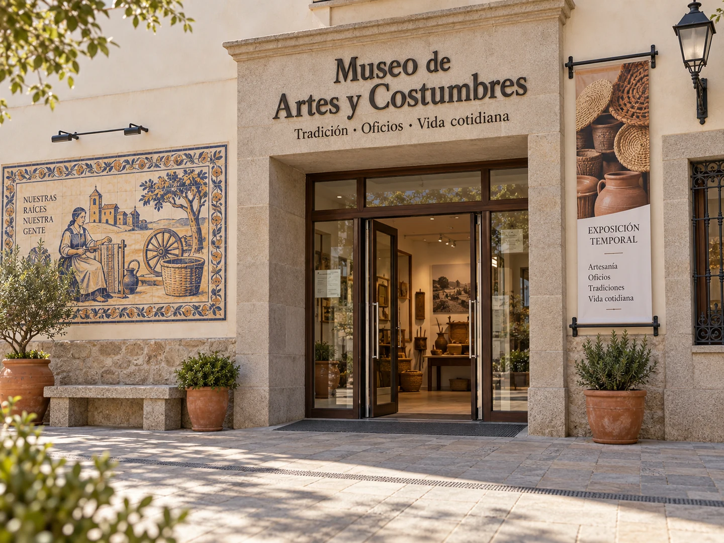 Entrada de un museo de artes y costumbres de carácter municipal.