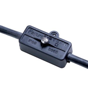 CAJA DE CONEXION ESTANCA IP68 DE 2 VÍAS PARA CABLE DE GOMA DE 4.8 A 6MM EN NYLON NEGRO