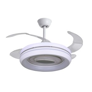 VENTILADOR DC URANO, 4 ASPAS RETRÁCTILES, LUZ LED