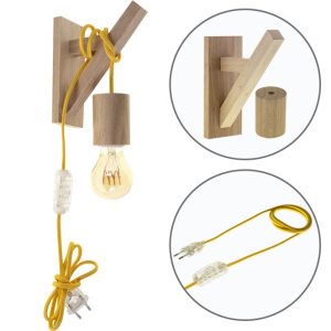 APLIQUE BASIC 1XE27 MADERA AMARILLO/MADERA