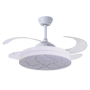 VENTILADOR DC MARTE, 4 ASPAS RETRÁCTILES, CON LUZ LED