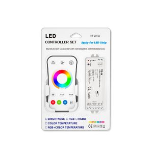 KIT MANDO Y CONTROLADOR TIRA LED 12/24 VDC RGB+CCT, 5 CANALES 3A/CANAL