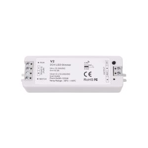 CONTROLADOR LED 2 CANALES 5A/CANAL TIRAS LED 12/24VDC 2 colores