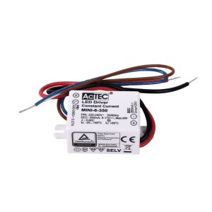 TRANSFORMADOR DE CORRIENTE CONSTANTE AC/DC 350MA (DRIVER) 6W IP20, EN PLASTICO